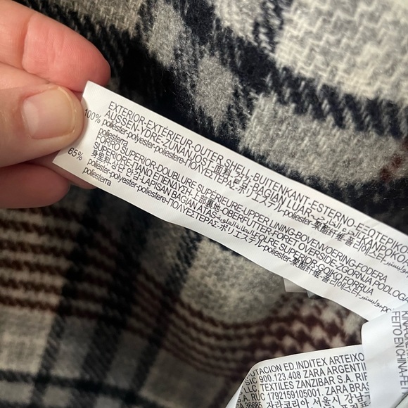 ZARA Long Plaid Overshirt Trenchcoat XS - Picture 8 of 8